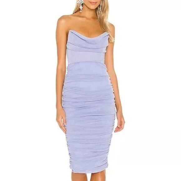 Michael Costello Dresses & Skirts - NEW MICHAEL COSTELLO x Revolve  India Strapless Midi Dress Size XS Periwinkle
